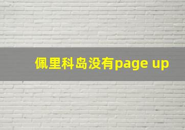 佩里科岛没有page up